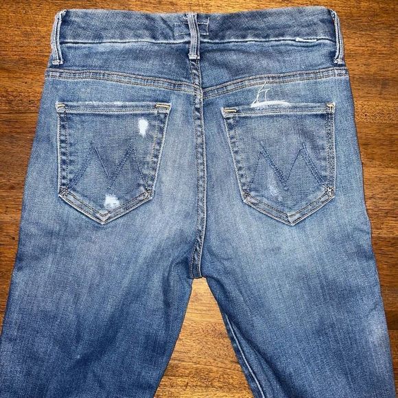 Mother High Waisted Looker Ankle Fray Jeans - Picture 5 of 8